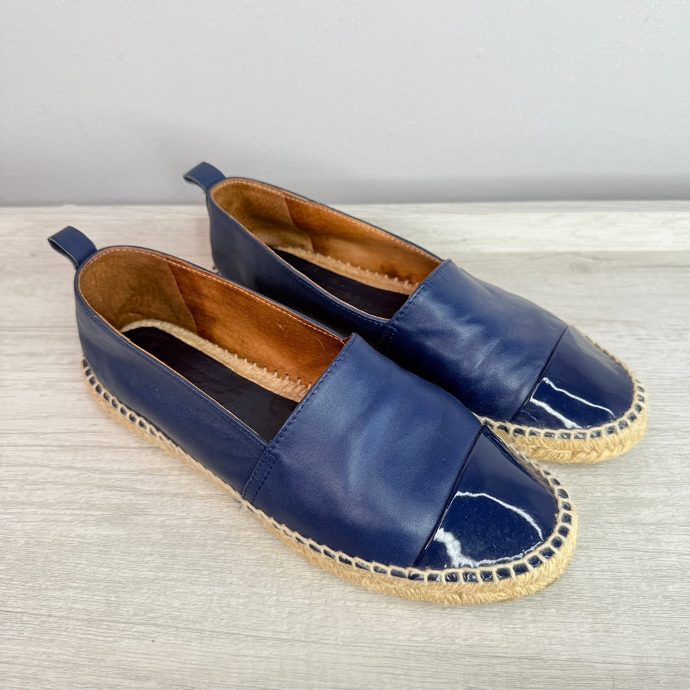 Like New! Patricia Green Lynn blue leather espadrilles size 6 - Picture 12 of 13